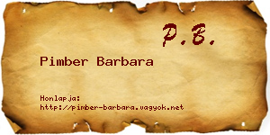 Pimber Barbara névjegykártya